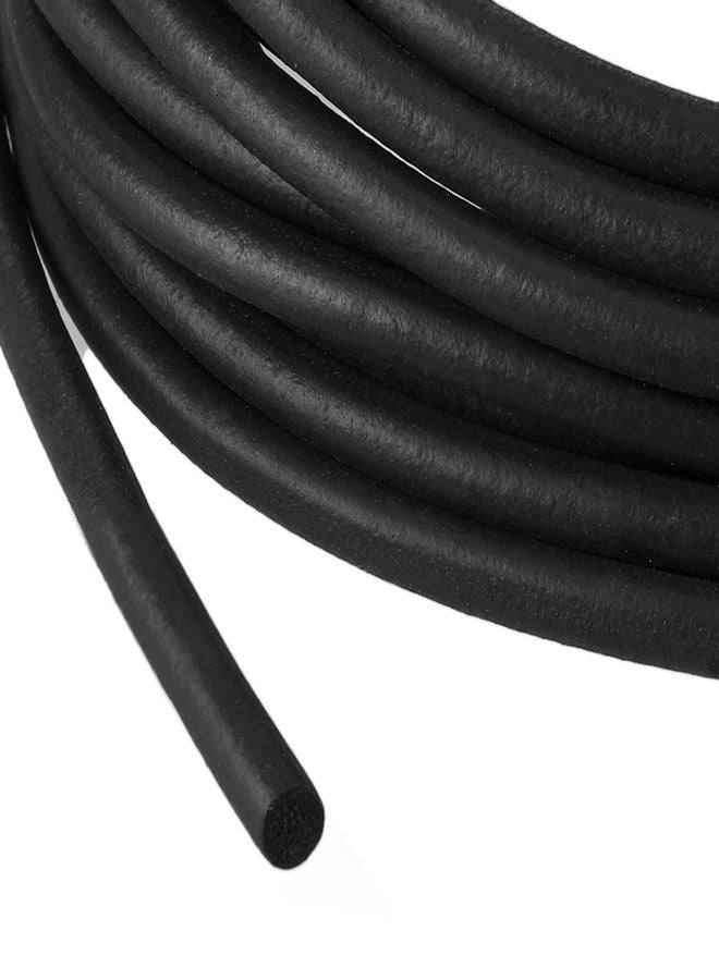 Kingdder 25ft Epdm Foam Rubber Weather Stripping Round Rubber Tubing Seal Closed Cell Solid Foam Tubing Strip Black O Type Weather Stripping Door Window Seal for Cars Trucks Rvs Boats(6 mm) - Image 1